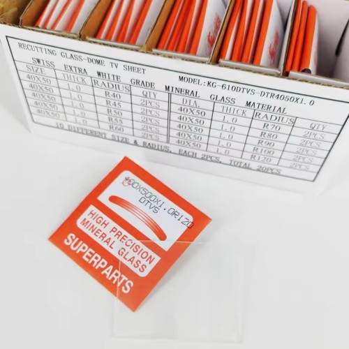 1.0mm Assort Size Recutting Rectangle Domed Mineral Watch Glass Crystal Parts Kit